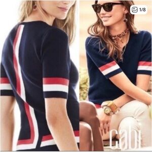 NWT CAbi #5134 Hampton Shell-Classic Navy.